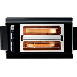 Bosch Toaster Styline TAT8613N, integrierter Brötchenaufsatz, Liftfunktion, Auftaufunktion, Abschaltautomatik, Brotzentrierung, Edelstahl/schwarz