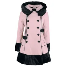 Hell Bunny Sarah Jane Coat Frauen Wintermantel rosa XXL - XXL