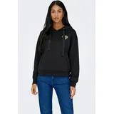 Only Kapuzensweatshirt ONLALINA LIFE L/S PRINT HOOD SWT schwarz L (40)