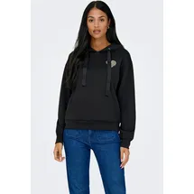 Only Kapuzensweatshirt ONLALINA LIFE L/S PRINT HOOD SWT schwarz L (40)