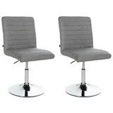 CLP 2er Set Esszimmerstuhl Elvas Stoff I Höhenverstellbar Und 360 Grad Drehbar, Mit Bodenschonern I Wohnzimmerstuhl Mit Gestell In Chromoptik