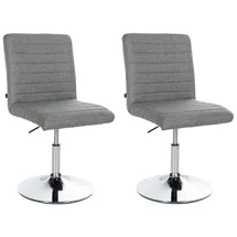 CLP 2er Set Esszimmerstuhl Elvas Stoff I Höhenverstellbar Und 360 Grad Drehbar, Mit Bodenschonern I Wohnzimmerstuhl Mit Gestell In Chromoptik