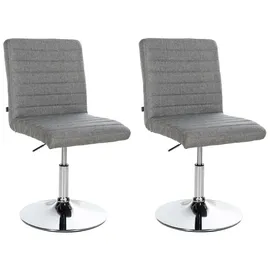 CLP 2er Set Esszimmerstuhl Elvas Stoff I Höhenverstellbar Und 360 Grad Drehbar, Mit Bodenschonern I Wohnzimmerstuhl Mit Gestell In Chromoptik