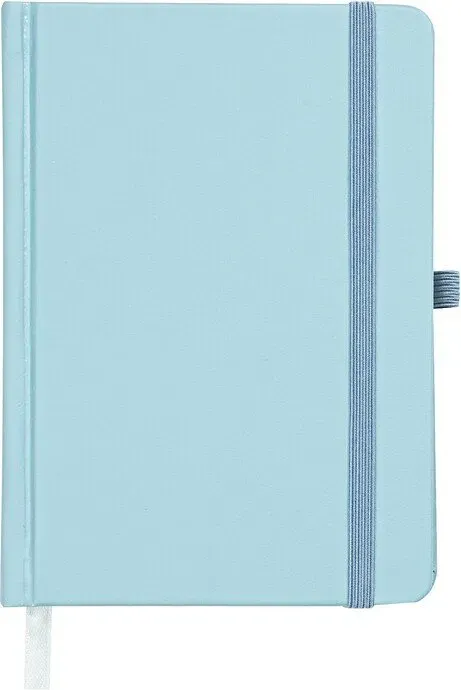 Jubiluu Divers A6 Premium PU-Hardcover-Taschenblock mit Linien - 80 Blatt (100 g/m2 Offetpapier), Lesezeichen, Gummiband und Stiftfach - ungedatierter Planer für Notizen, Skizzen, Aufgabenlisten und persönliches Journaling - Himmelblau
