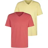 KangaROOS T-Shirt "Regular Fit", Jungen, Gr. XL (56/58), orange (koralle, gelb), Jersey, Obermaterial: 100% Baumwolle, unifarben, Basic, regular fit normal, V-Ausschnitt, abgesteppte Kante, Shirts T-Shirt, Freizeitshirt mit Kurzarm, V-Ausschnitt aus reine Baumwolle