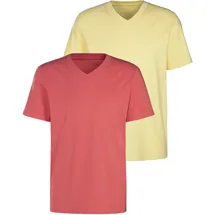 KangaROOS T-Shirt "Regular Fit", Jungen, Gr. XL (56/58), orange (koralle, gelb), Jersey, Obermaterial: 100% Baumwolle, unifarben, Basic, regular fit normal, V-Ausschnitt, abgesteppte Kante, Shirts T-Shirt, Freizeitshirt mit Kurzarm, V-Ausschnitt aus reine Baumwolle