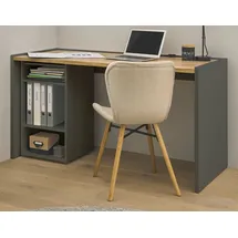 furn.design Schreibtischkombination 2-teilig grau matt, Eiche 143 cm, Büroöbel-Set | Gr.: onesize