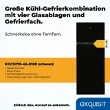 GGV Exquisit Exquisit Kühl-Gefrier-Kombination, Kühlschrank mit Gefrierfach, 206 Liter, 4-Sterne-Gefrierfach, Türanschlag wechselbar, Temperaturregelung, KGC5270-45-010E schwarz