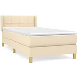 vidaXL Boxspringbett mit Matratze Creme 100x200 cm Stoff