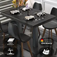 PMD | Bistro Baumkanten Tisch | Rechteckig | 120 x 70 x 77 cm | Wenge Schwarz / Schwarz