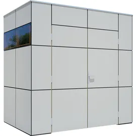 BERTILO Gartenhaus HPL Mini 2,31 x 1,65 m Hellgrau