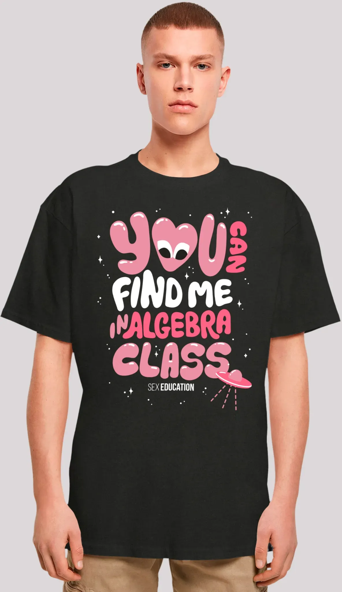 T-Shirt F4NT4STIC "Sex Education You can Find Me In Algebra Class", Herren, Gr. 3XL, schwarz, Obermaterial: 100% Baumwolle, casual, oversize, Rundhals, Kurzarm ohne Bündchen, Shirts, Premium Qualität