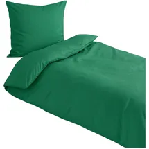 Traumschlaf Uni Mako-Satin Dunkelgrün 200 x 220 cm + 2 x 80 x 80 cm