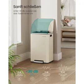 Songmics Mülleimer 50 l Beige