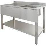 MONSTER SHOP Gastrospüle 1 Becken Rechts Edelstahl Handbetätigung 1000 x 500 mm