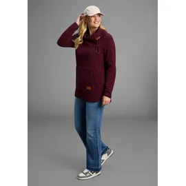 KangaROOS Fleecepullover KANGAROOS, Damen, Gr. 52/54, lila (aubergine), Fleece, Obermaterial: 100% Polyester, unifarben, lässig geschnitten hüftbedeckend, Sweatshirts Fleecepullover, hochschließender Kragen mit regulierbarer Weite, große Größen