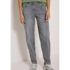 Cecil High Waist Barrel Leg Jeans, im Loose Fit - grau