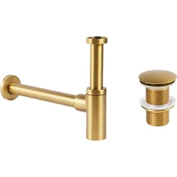 Waschtischsiphon mit Klick-Klack gold MAFREDI