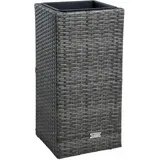 Estexo - Polyrattan Blumenkübel Pflanzkübel 60 cm Rattan Blumentopf Übertopf Anthrazit