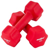 MAXXIVA Hantel-Set rot Neopren 2 x 3 kg Kurzhanteln Workout Fitness Gymnastik