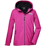 KILLTEC Mädchen Funktionsjacke ist wasserdicht/Regenjacke mit Kapuze KOS 146 GRLS JCKT, neon pink, 140, 43218-000