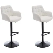vente-unique - Barhocker 2er-Set Pega - Polyester - weiß
