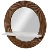 MASSIVMOEBEL24.DE Wandspiegel Mango 65 x 15 cm Braun/Weiß