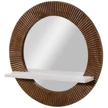 MASSIVMOEBEL24.DE Wandspiegel Mango 65 x 15 cm Braun/Weiß