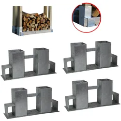 4x Holzstapelhilfe Stapelhilfe für Brennholz Holzstapelhalter Kaminholz Geste...