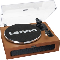 Lenco LS-430 Plattenspieler mit 4 Lautsprechern Plattenspieler (Riemenantrieb) braun