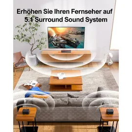 ultimea 5.1 Surround Soundbar, 3D Sound System, Soundbar für TV Geräte, mit Subwoofer und Rear-Lautsprechern, Surround, Bass Einstellbare Heimkino - Schwarz