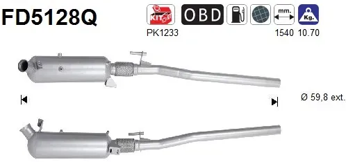 AS Ruß-/Partikelfilter, Abgasanlage fd5128q für Mercedes