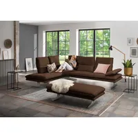 W.Schillig Eckcouch Mikrofaser 3-Sitzer Braun