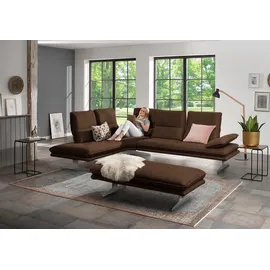 W.Schillig Eckcouch Mikrofaser 3-Sitzer Braun