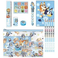 Bluey Schul-Schreibwaren-Set Etui mit Stiften, Lineal & mehr für Kinder | Gr.: onesize