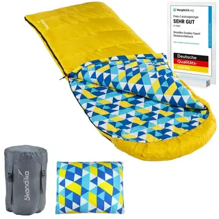 Skandika Dundee Deckenschlafsack | Luxus-Qualität, Baumwolle/Flanell Innenfutter, bis -20°C, 220x80 cm, koppelbar, mit Kissen | Outdoor Camping Wandern