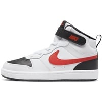 Nike Unisex Kinder Court Borough Mid 2 Sneaker, White University Red Black, 22 EU - 22 EU