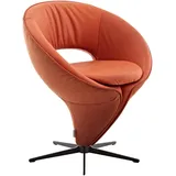 Koinor Stuhl, Orange, Textil, Leder, Echtleder, Anilinleder, Drehkreuz, 70x82x63 cm, Goldenes M, Beinauswahl, Lederauswahl, Stoffauswahl, Typenauswahl, Sitzfläche 360° drehbar, Esszimmer, Stühle, Esszimmerstühle, Lederstühle