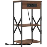 vidaXL Nachttisch mit Regal Braune Eiche 41 x 31 x 76 cm Holzwerkstoff