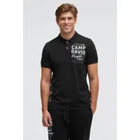 Camp David Herren, Poloshirt schwarz, M,