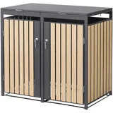 ML-Design Mülltonnenbox 132 x 80 x 116,3 cm bronze