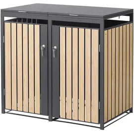 ML-Design Mülltonnenbox 132 x 80 x 116,3 cm bronze
