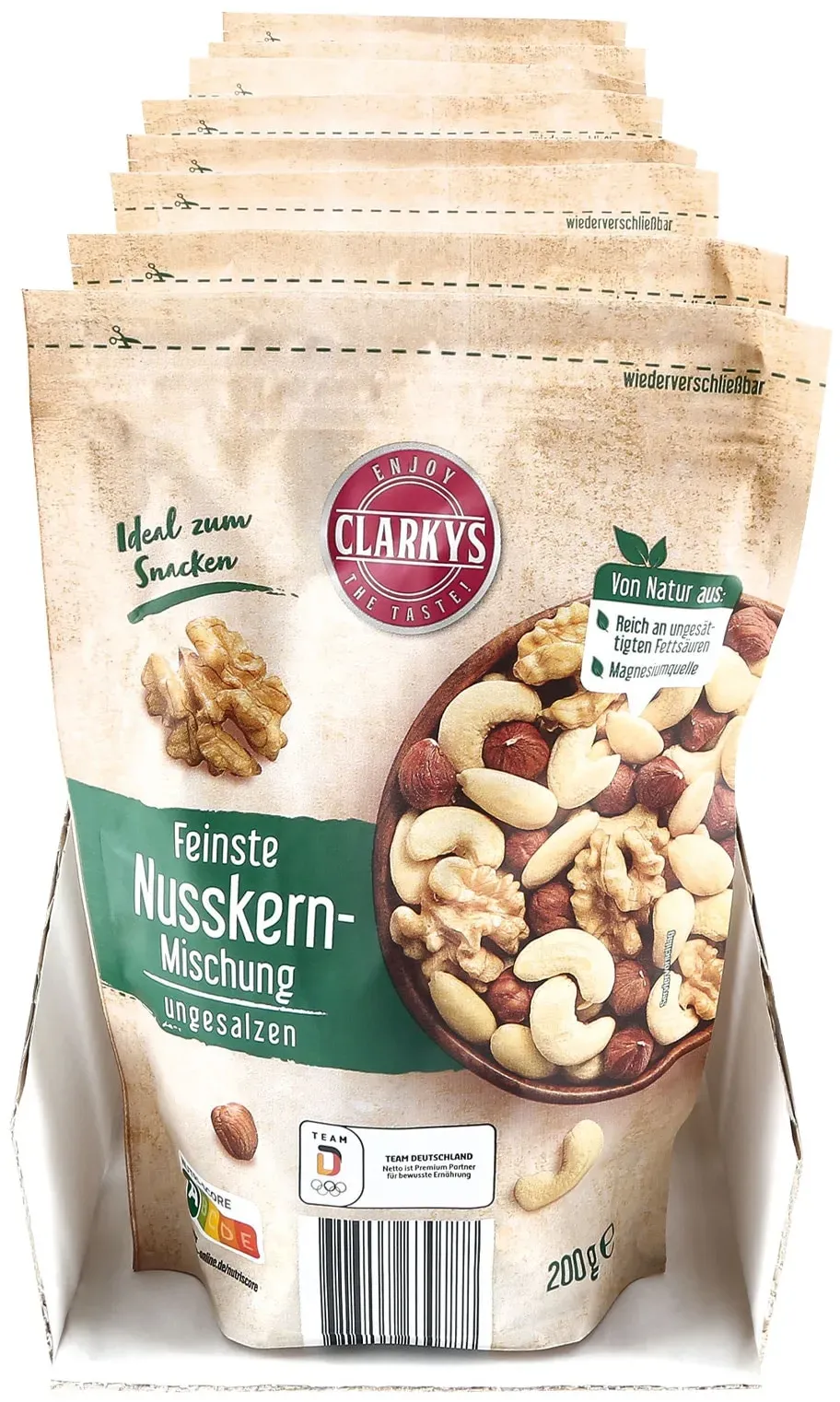 Clarky Feinste Nusskernmischung 200 g, 10er Pack