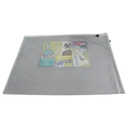 Kleinkrambeutel A2 Mesh Bag Reißverschlussbeutel aus faserverstärkter PVC-Folie mit weißem Reißverschluss – 5 Stück