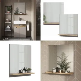 Vicco Badspiegel Marelle Greige 60 x 67 cm mit Regal