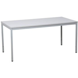 Gürkan Schreibtisch lichtgrau rechteckig, 4-Fuß-Gestell grau 160,0 x 80,0 cm