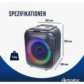 Fontastic Lizz, drahtloser Party-Lautsprecher, 60W, Mikrofon & LED