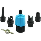 SUP Pumpenadapter, SUP Adapter für Kompressor, Stand Up Paddle Board Luftpumpe Adapter, Mit 4 Gasdüse Sup Ventil für Inflatable Paddle Boards, Schlauchboote Stand-up Board, Aufblasbarer Bett (blau)
