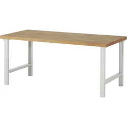 PROREGAL Werkbank Serie 7000 - Modell 7000 | HxBxT 84x200x90cm | Lichtgrau | Arbeitstisch Werktisch