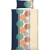 Erwin Müller Single-Jersey Bettwäsche in orange-blau-beige | Gr.: 155 x 200 + 80 x 80 cm
